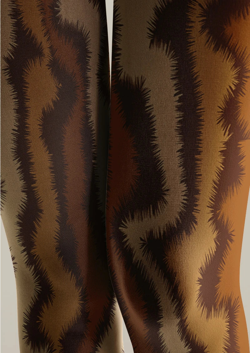 Brown Animal Stripe Tights