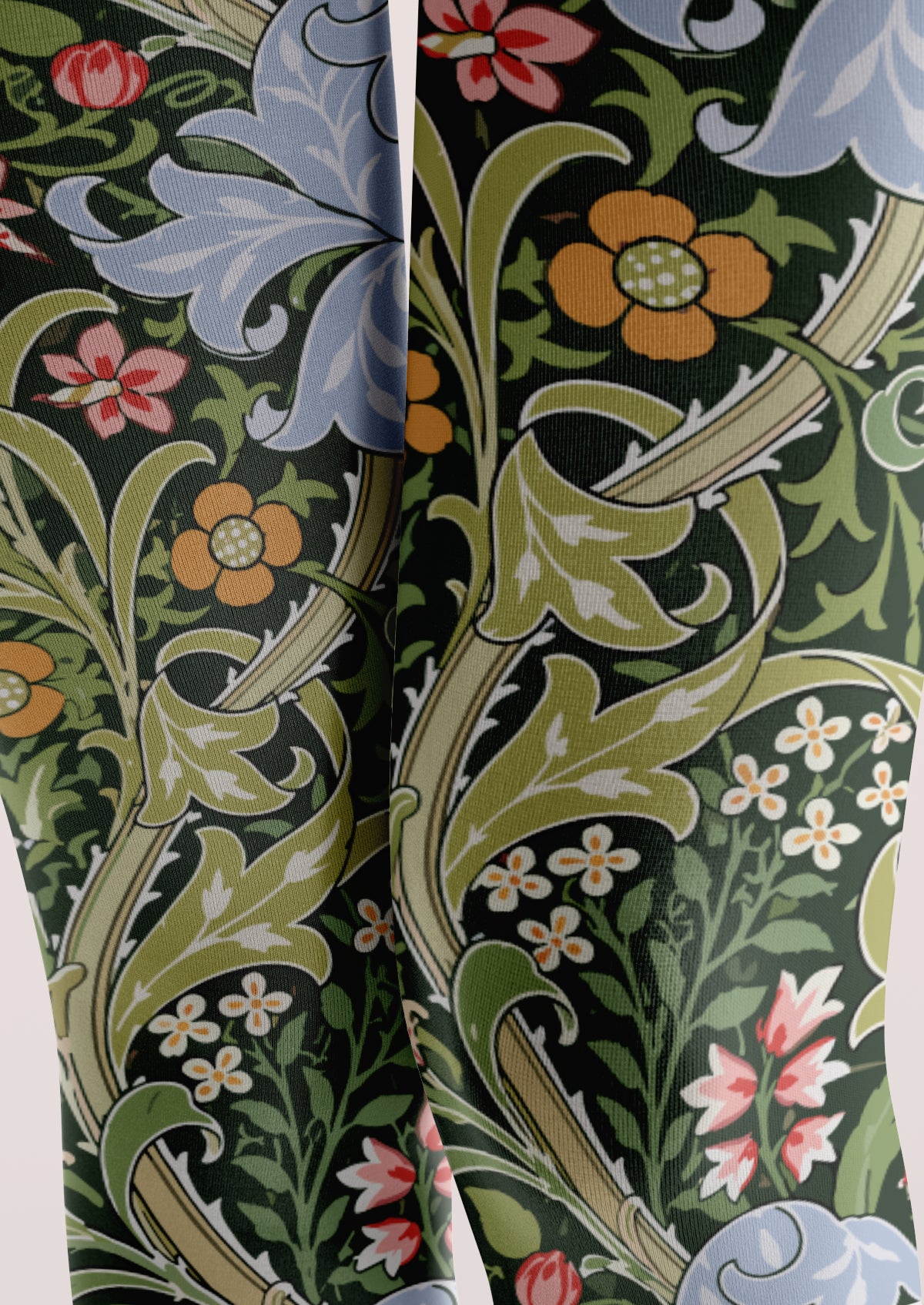 Black Floral Vine Tights