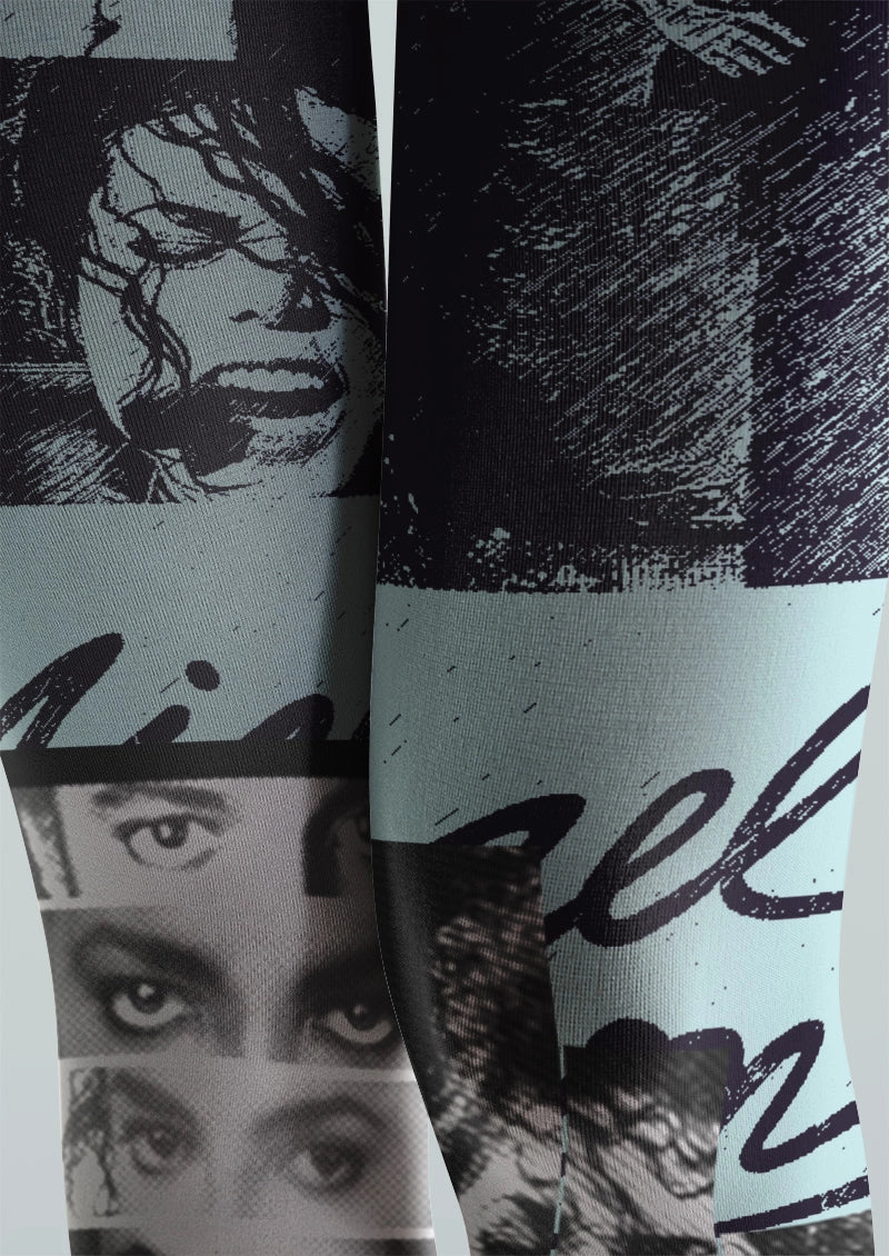 Michael Jackson Photo Collage Art Print Tights Hosiery Pantyhose
