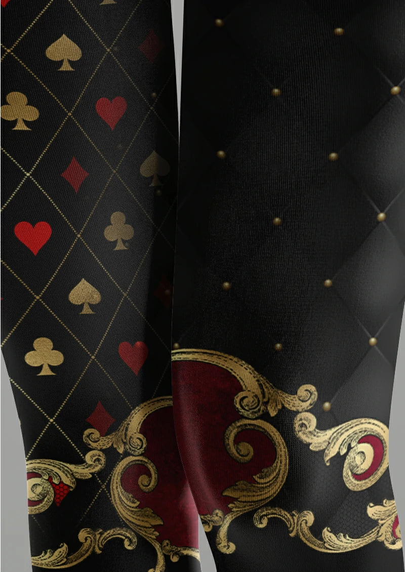 Black Playing Card Heart Tights