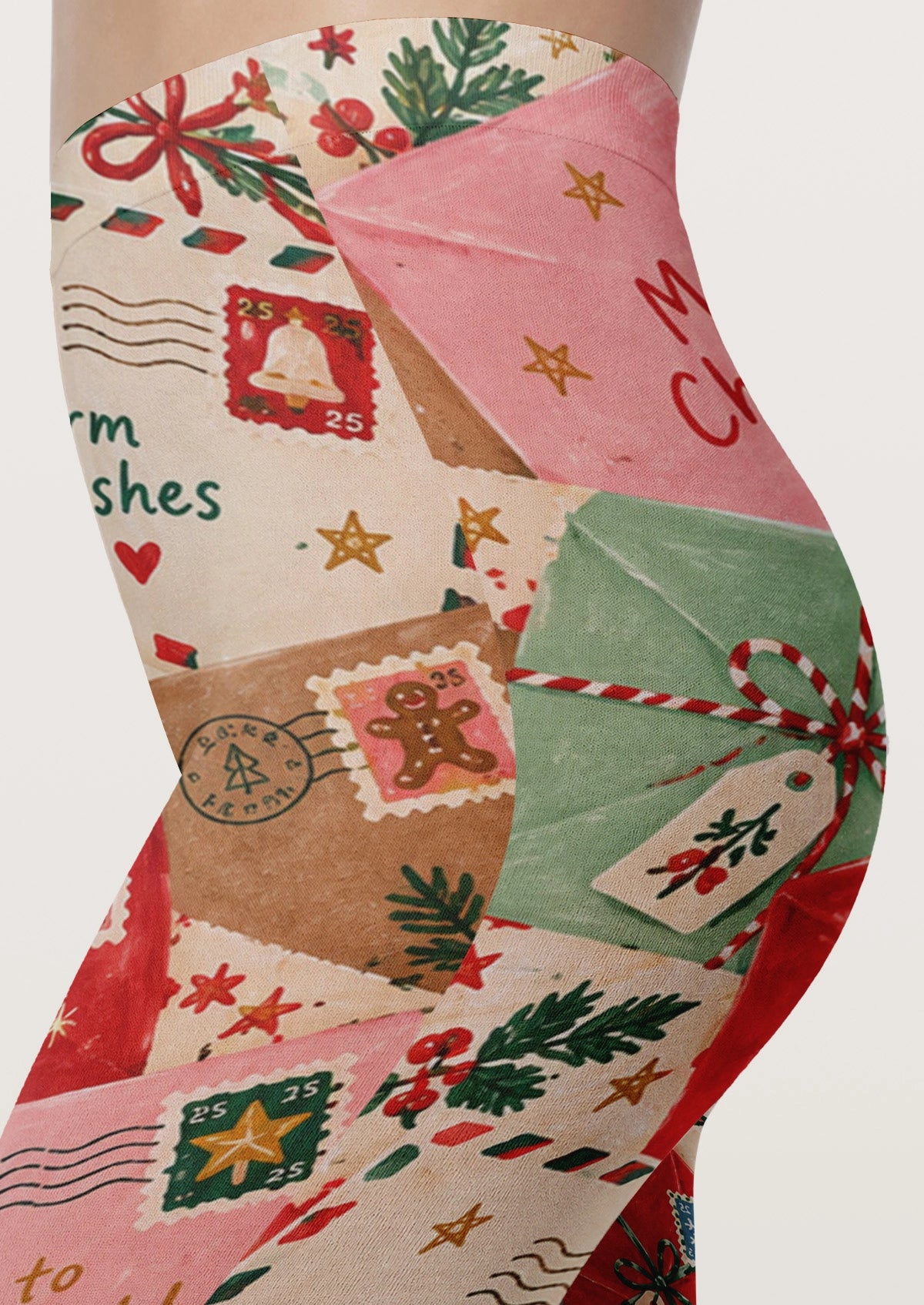 Multicolor Christmas Letters Tights