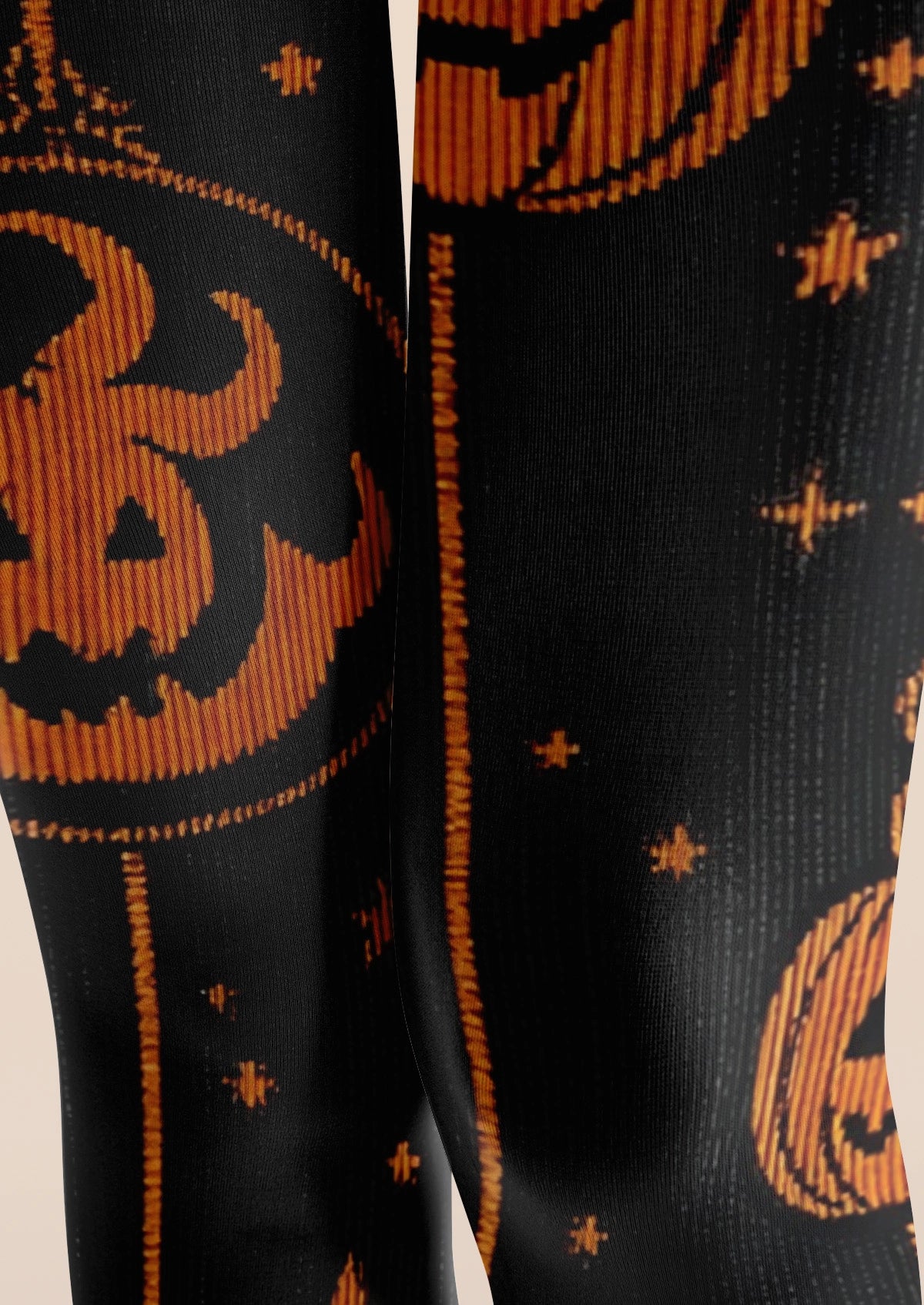 Orange Pumpkin Star Tights