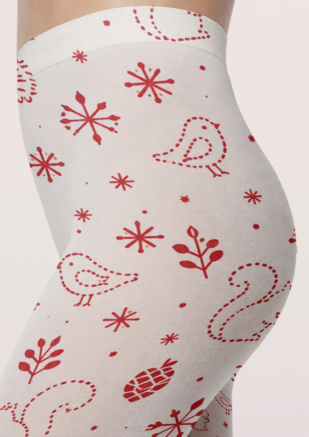 Red Snowy Woodland Friends Tights