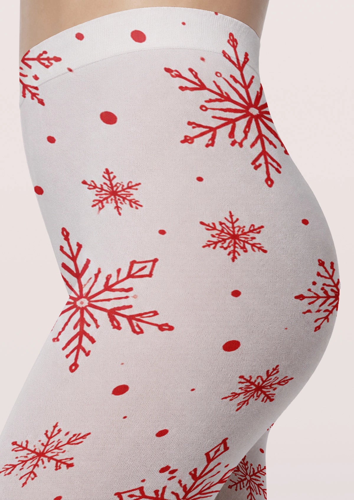 Red Christmas Snowflake Tights