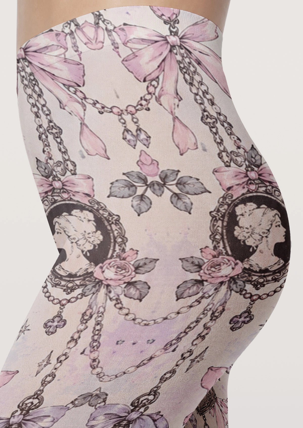 Pink Heart Lock Tights