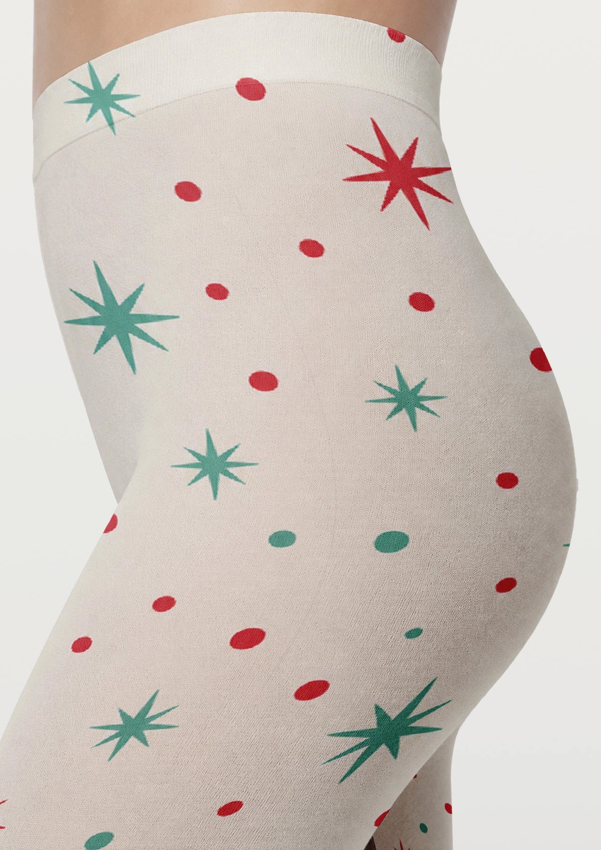 Christmas Stars And Polka Dots Tights