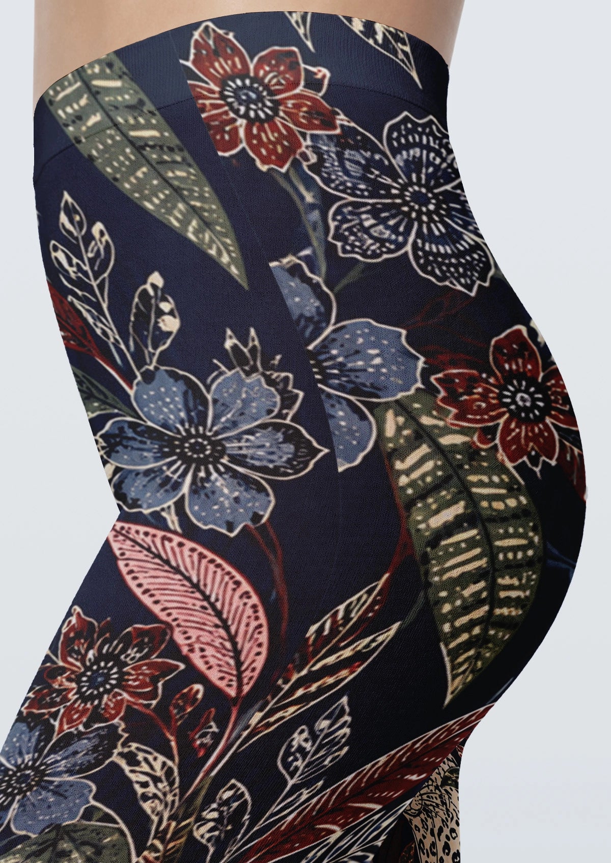 Deep Blue Jungle Cheetah Tights