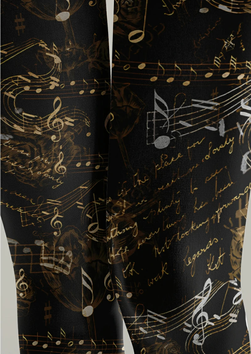 Black Music Rose Tights
