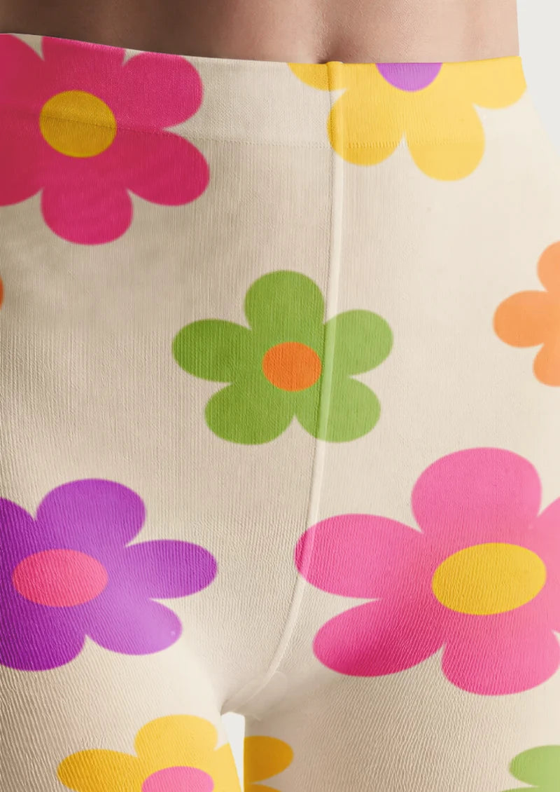 Ivory Rounded Flower Tights