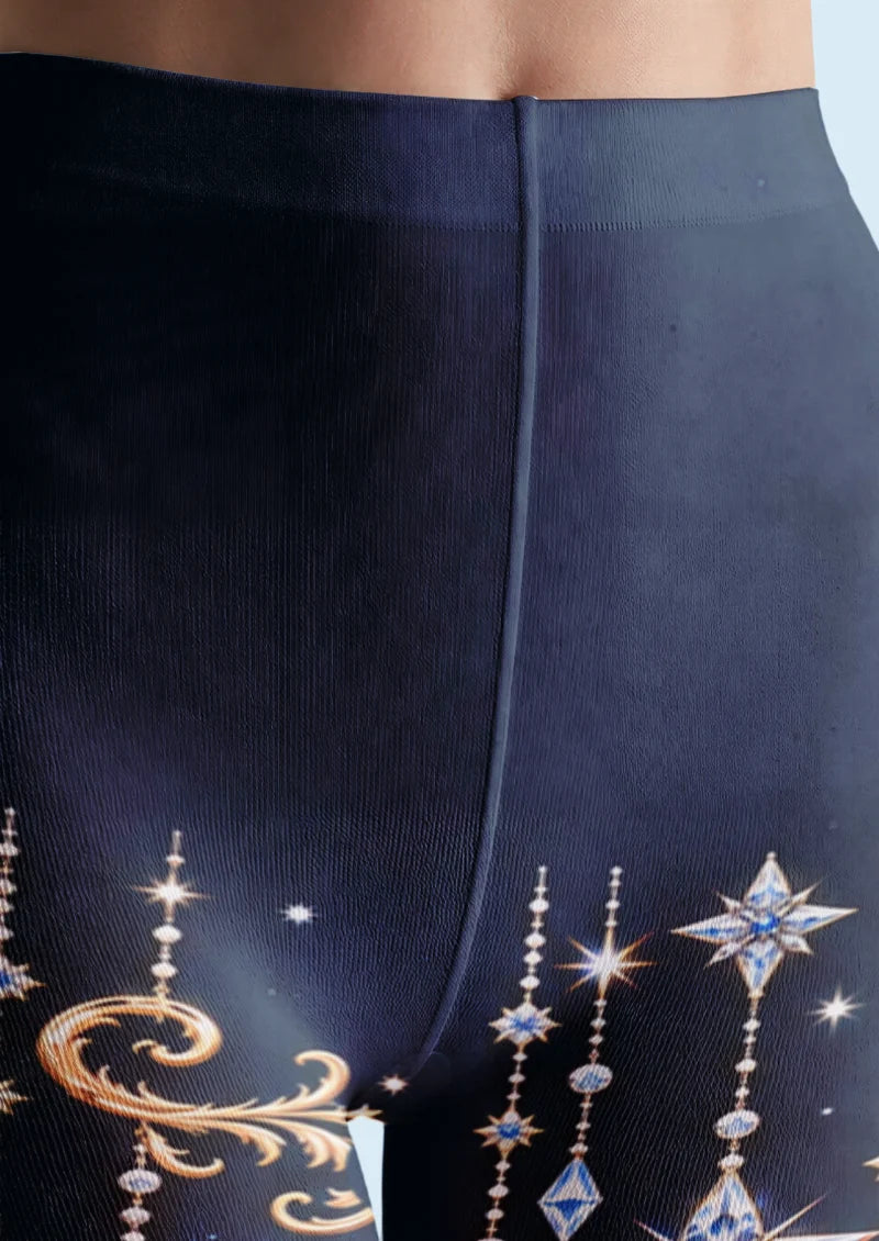 Navy Star and Moon Tights