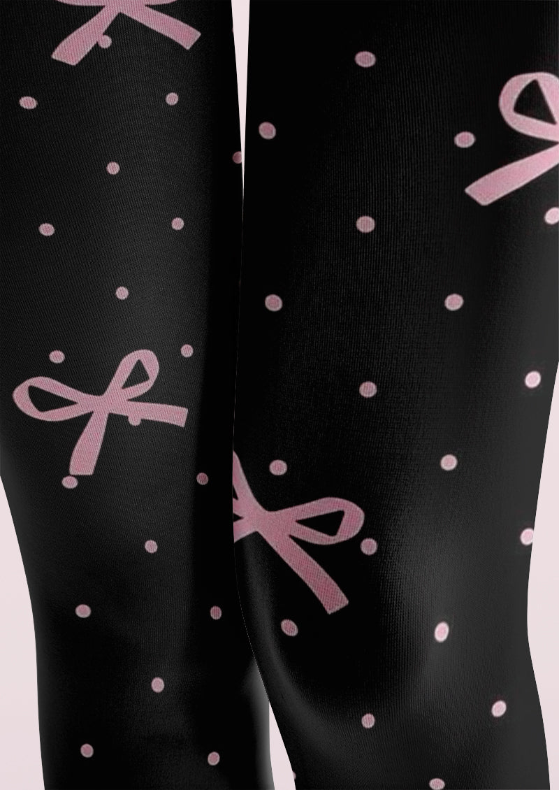 Polka Dot Bow Printed Tights Hosiery Pantyhose