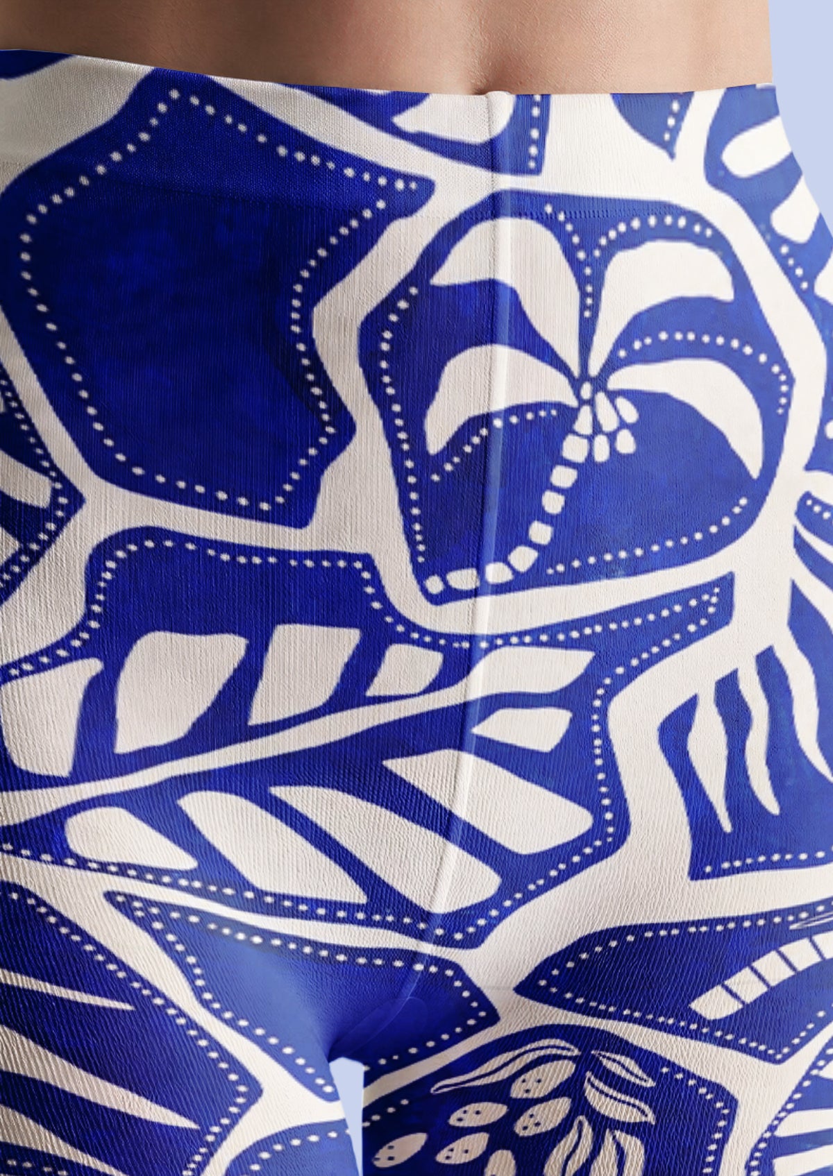 Blue Botanical Porcelain Print Tights Hosiery Pantyhose