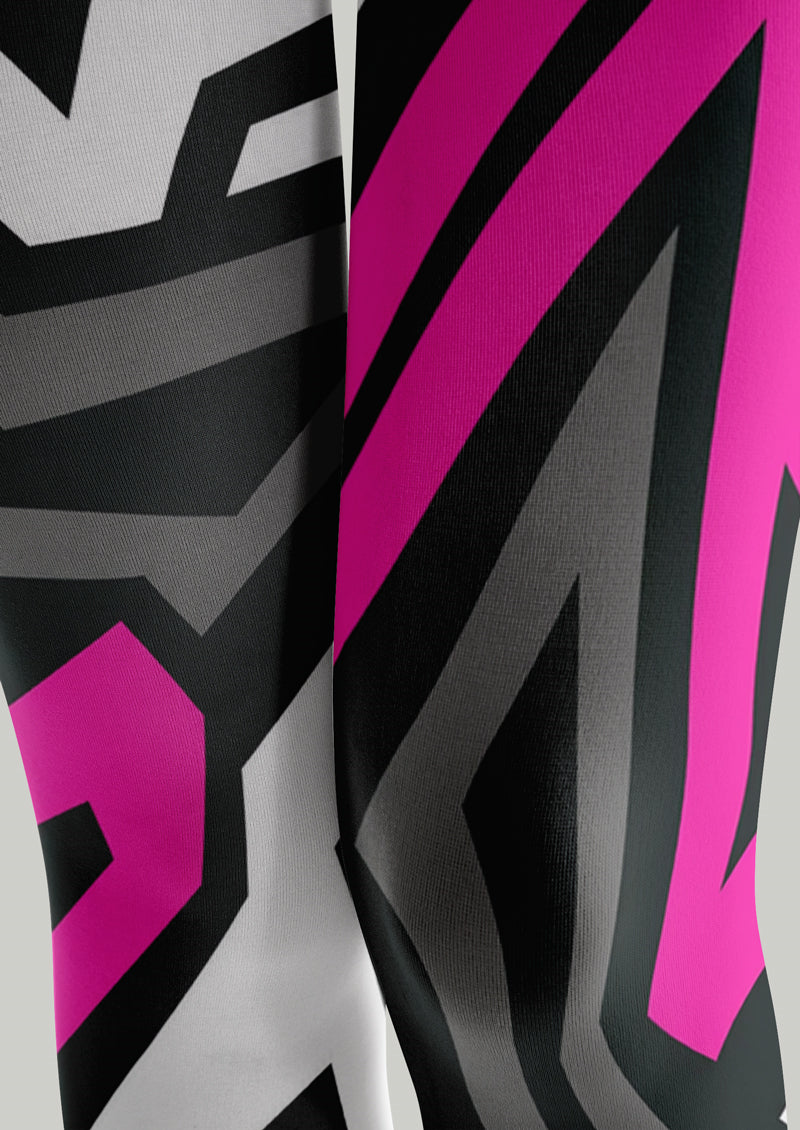 Neon Geometric Asymmetric Tights Hosiery Pantyhose