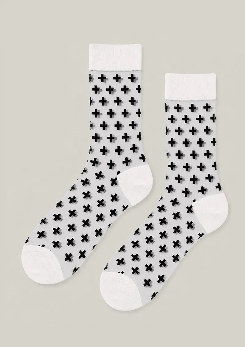 White Sheer Polka Dot Socks