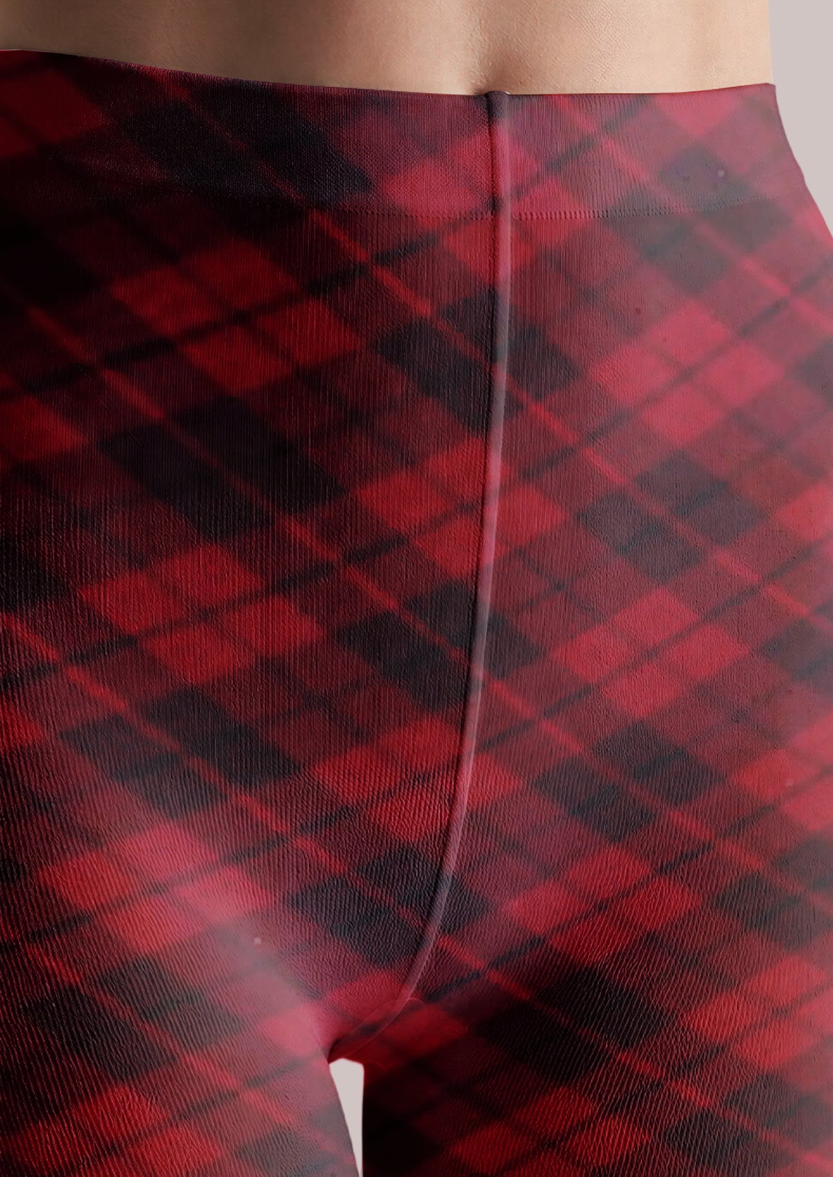 Red Black Argyle Tights