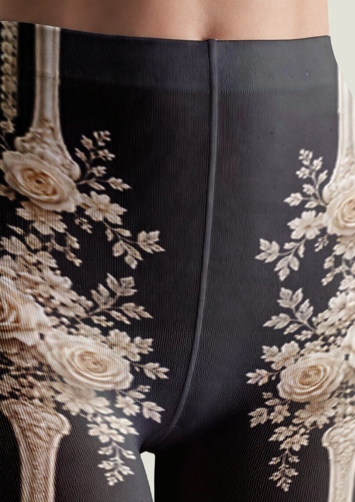 Black Antique Rose Tights