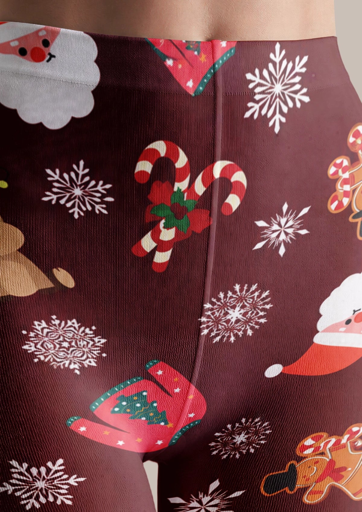Burgundy Holiday Icon Tights
