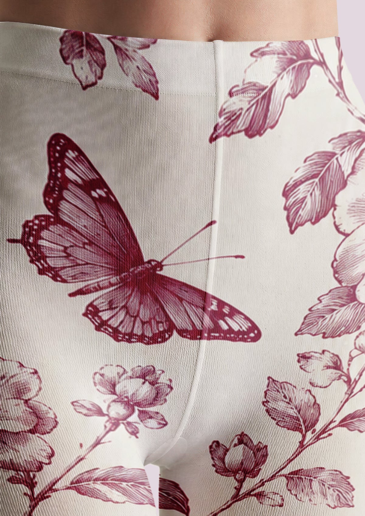 Ivory Botanical Butterfly Tights