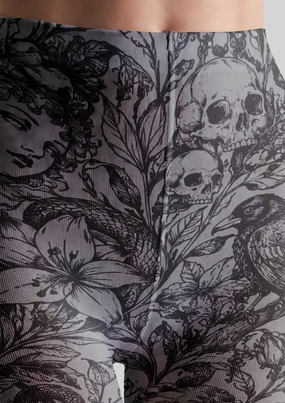 Gray Gothic Engraving Tights