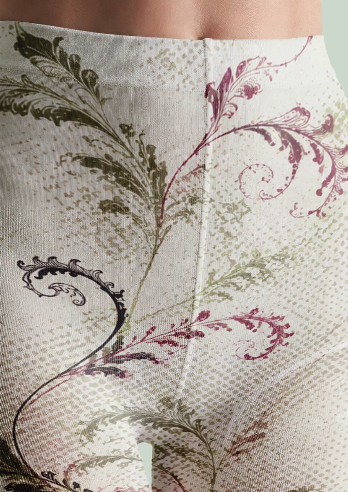 Ivory Ornamental Floral Tights