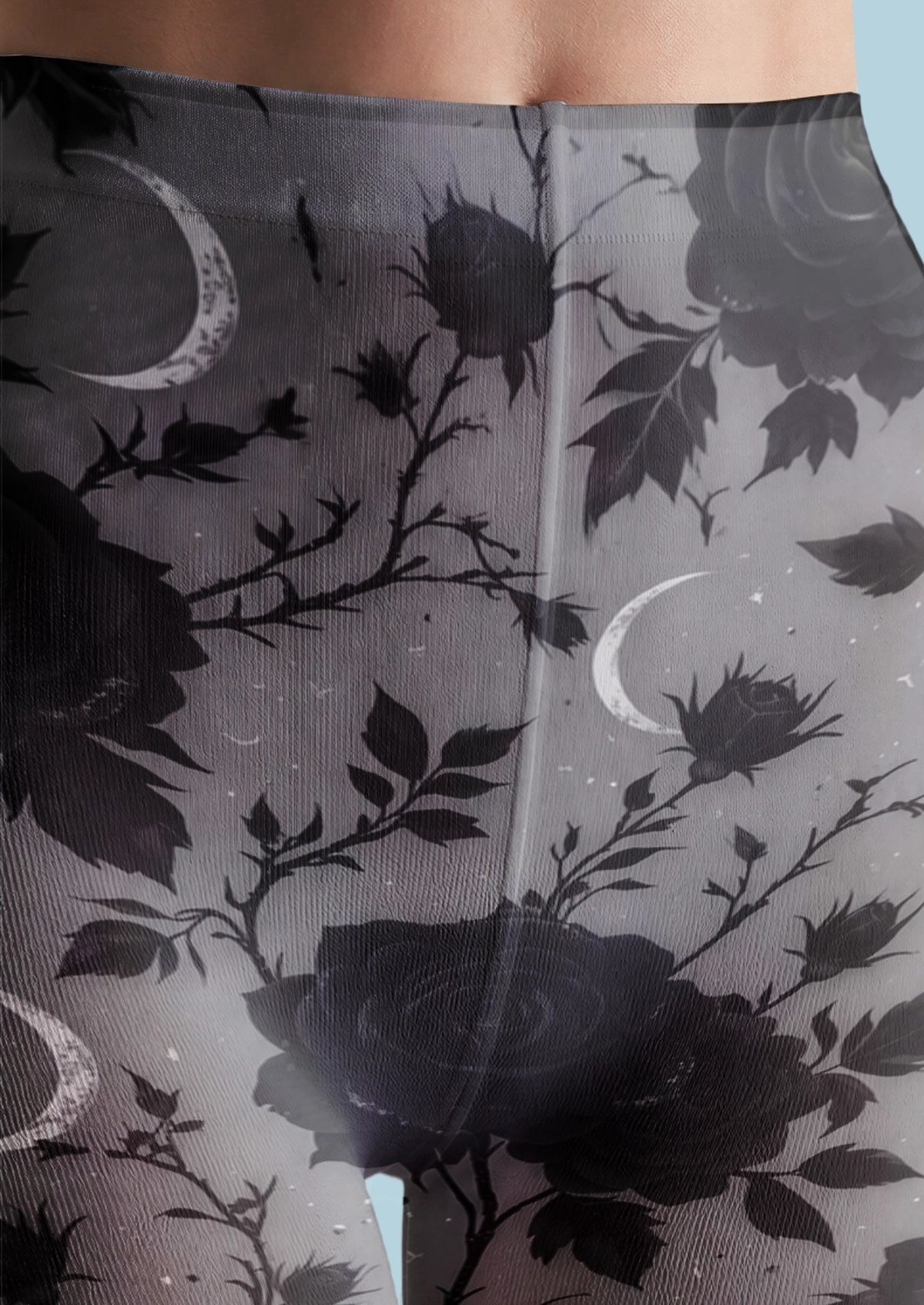 Gray Rose Moon Tights
