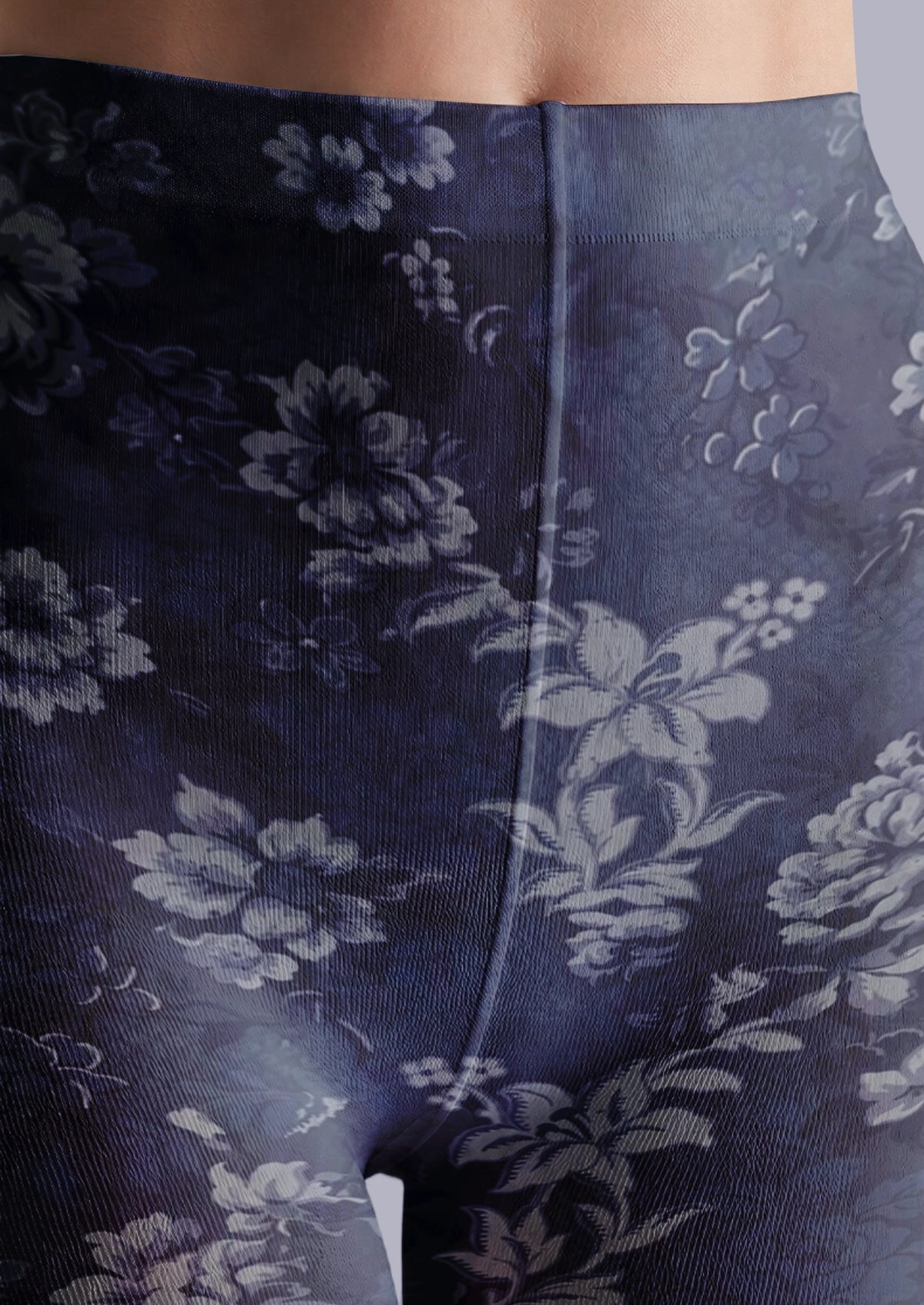 Navy Vintage Floral Tights