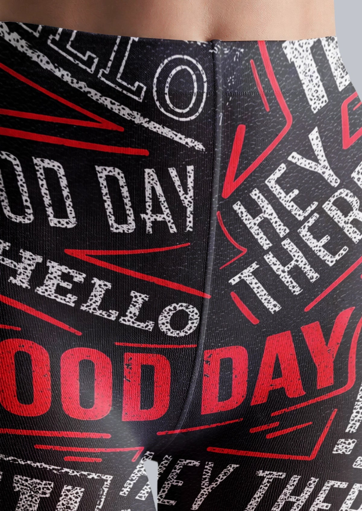 Black Typography Graphic Tights