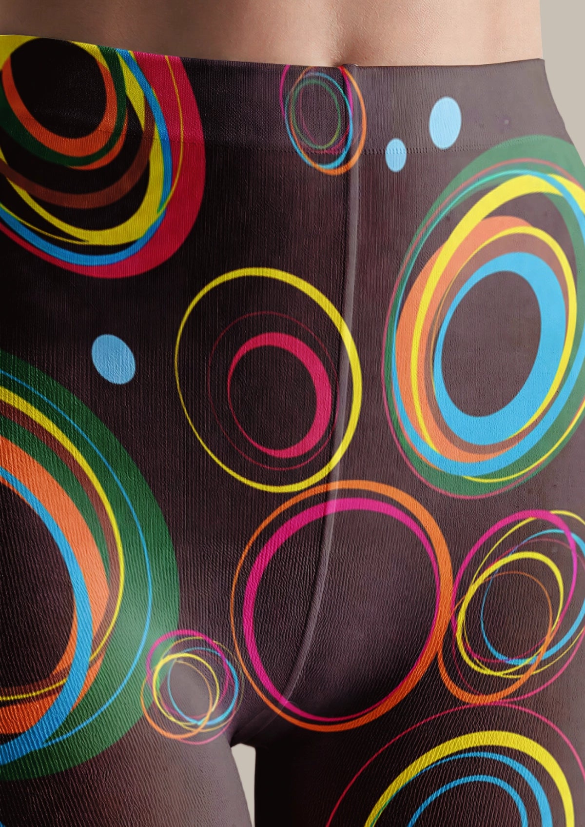 Black Color Circle Geometric Tights