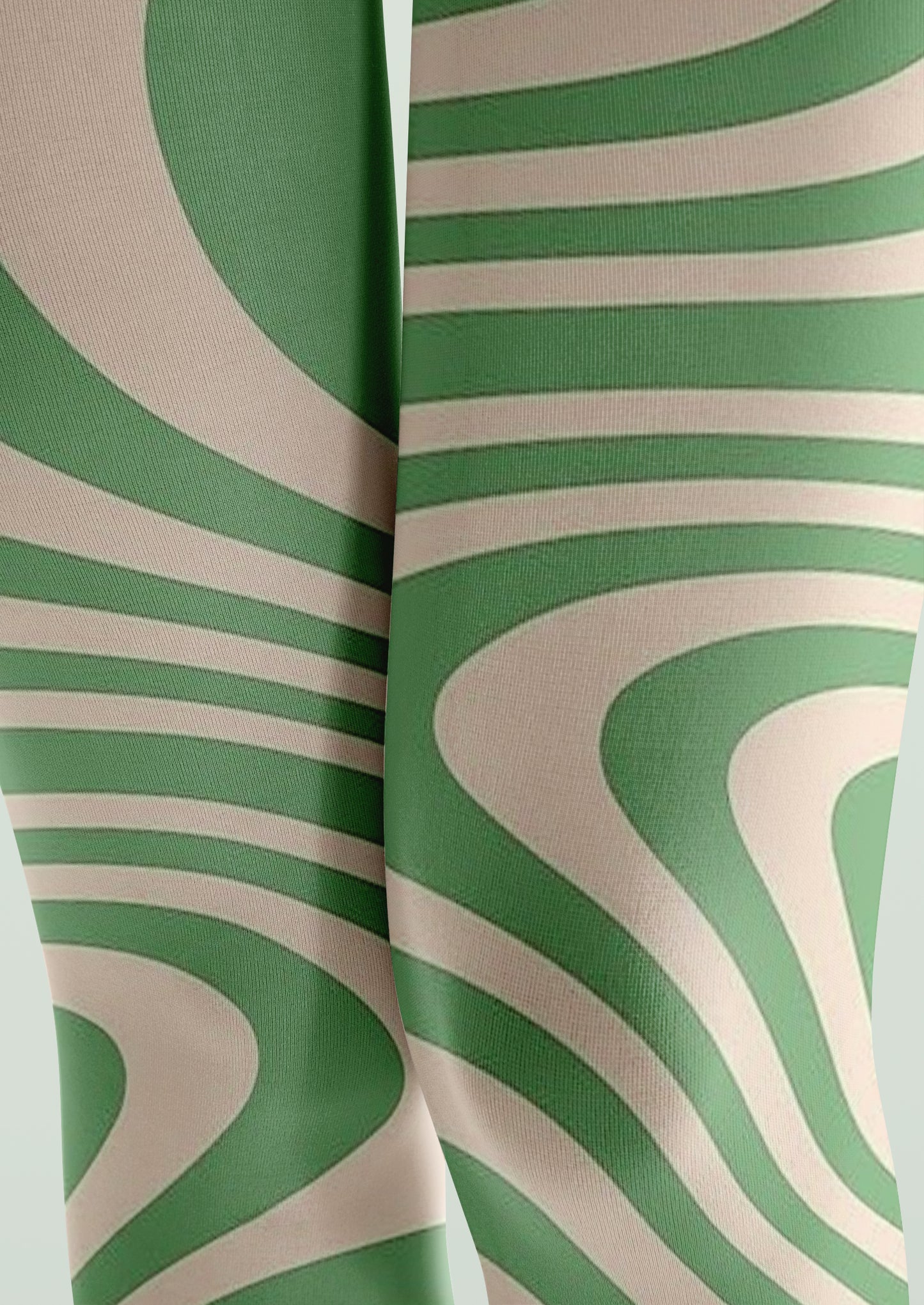 Green Swirl Printed Tights Hosiery Pantyhose