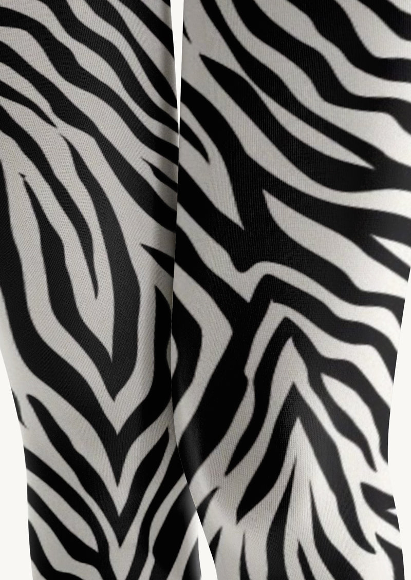 Zebra Striped Printed Tights Hosiery Pantyhose