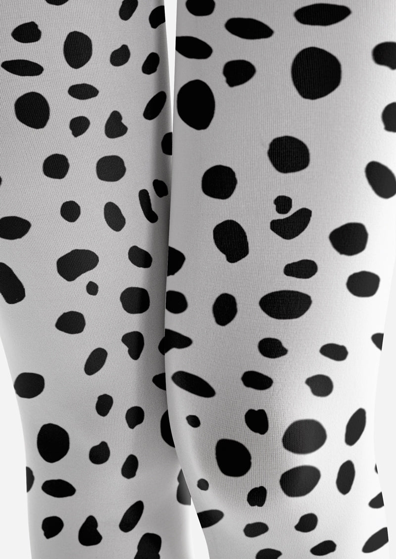 Black White Dalmatian Tights Hosiery Pantyhose