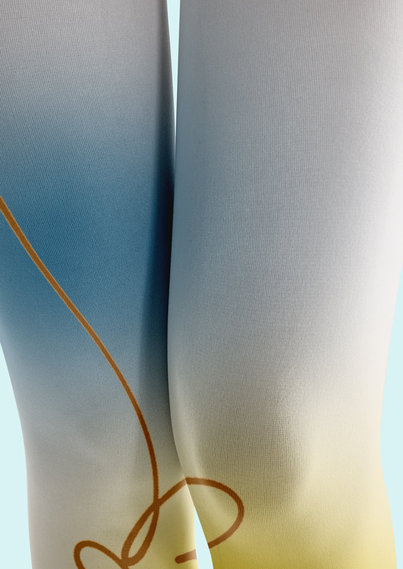 Gradient Line Printed Tights Hosiery Pantyhose