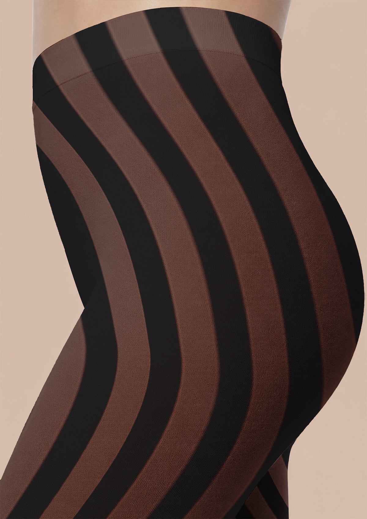 Shadow Stripe Footless Tights Hosiery Leggings