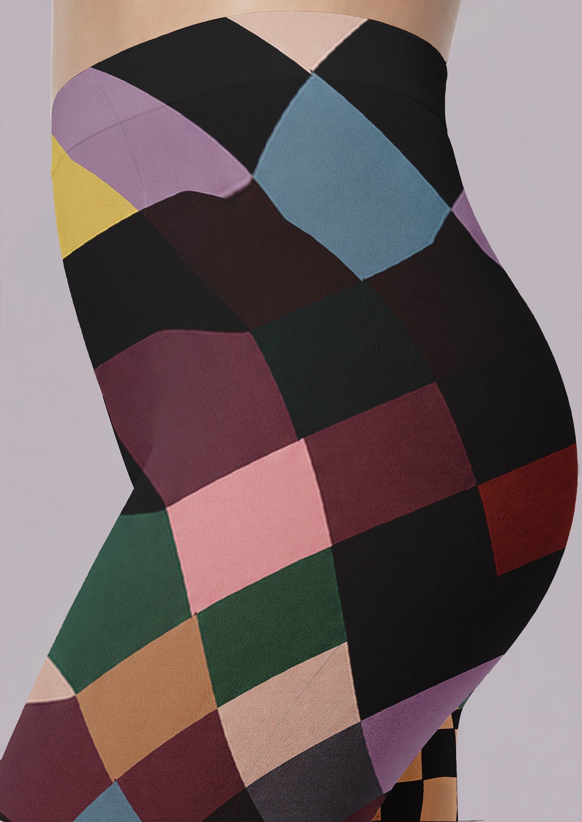 Harlequin Argyle Footless Tights Hosiery Leggings
