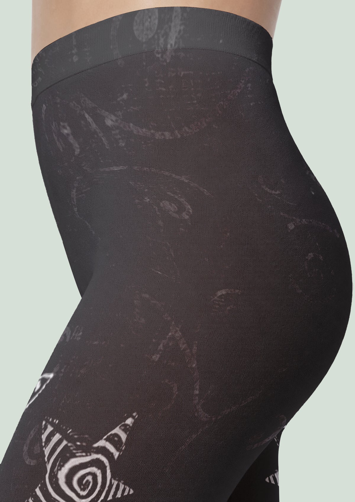 Black Green Spider Web Footless Tights