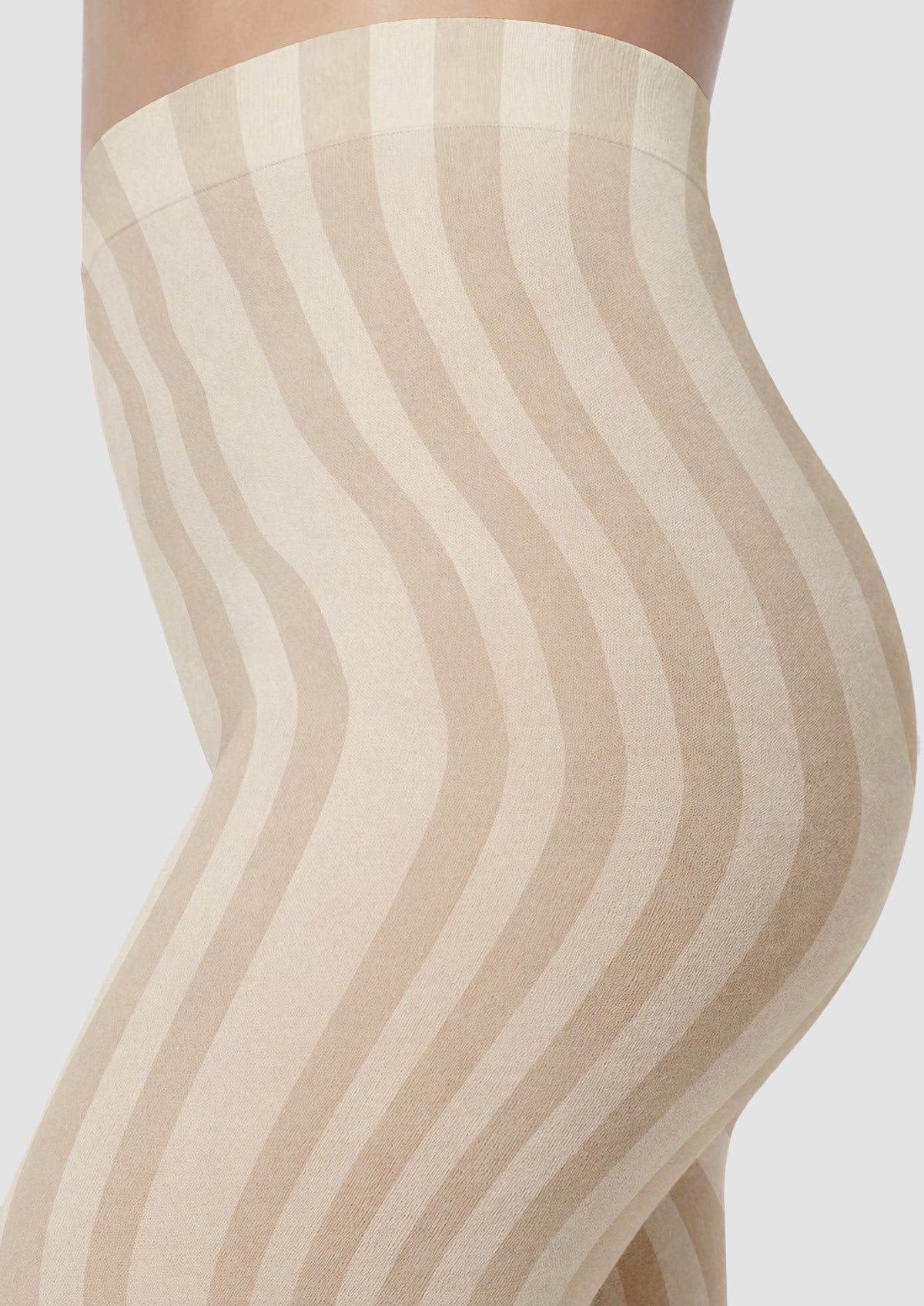 Beige Ghost Floral Footless Tights