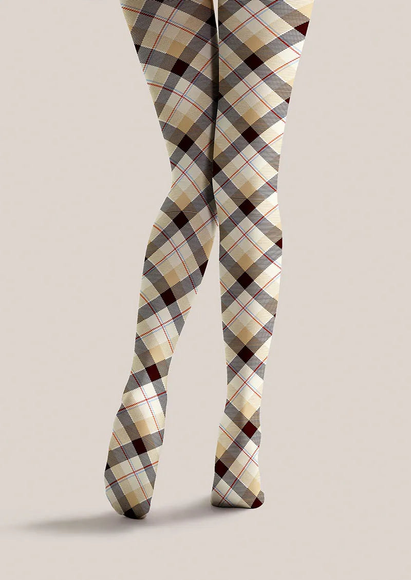 Beige Diamond Tights Hosiery Pantyhose