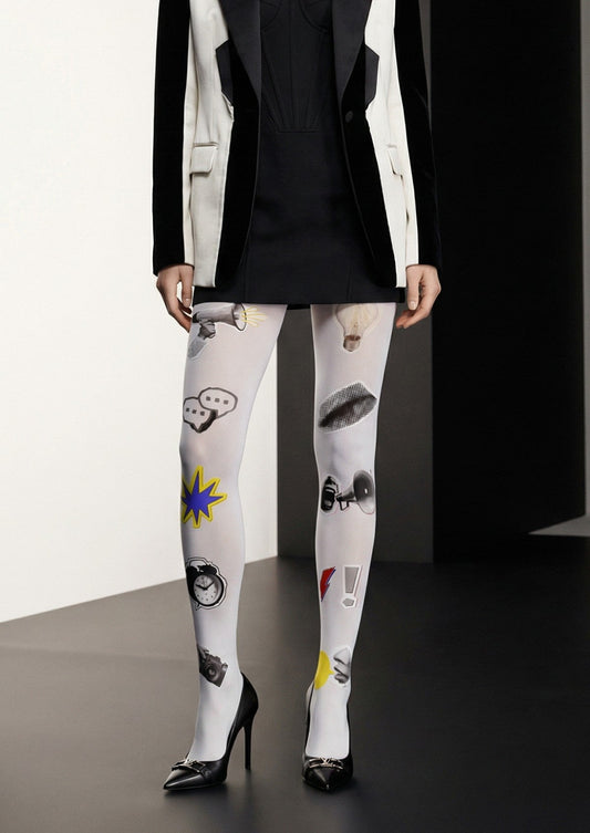 Vintage Item Graphic Tights Hosiery Pantyhose