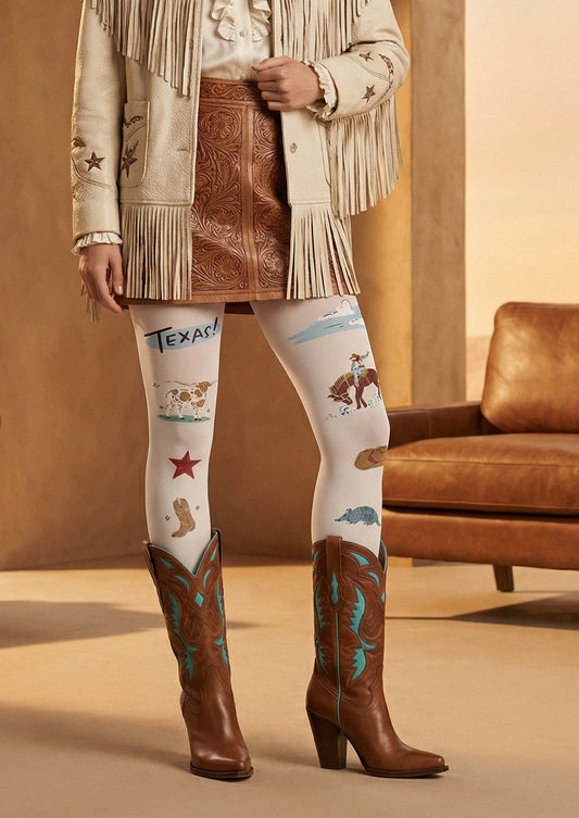 Texas Theme Graphic Tights Hosiery Pantyhose
