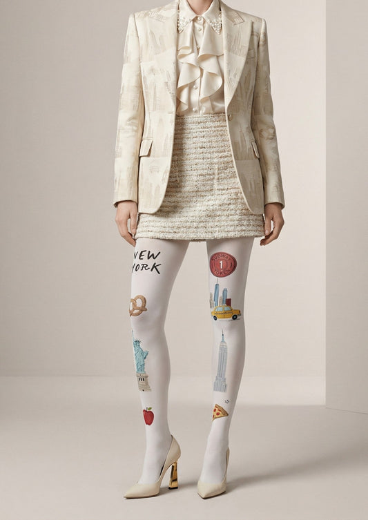 New York Theme Graphic Tights Hosiery Pantyhose