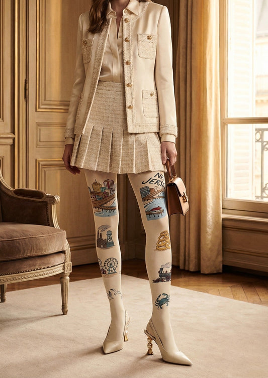 New Jersey Theme Graphic Tights Hosiery Pantyhose
