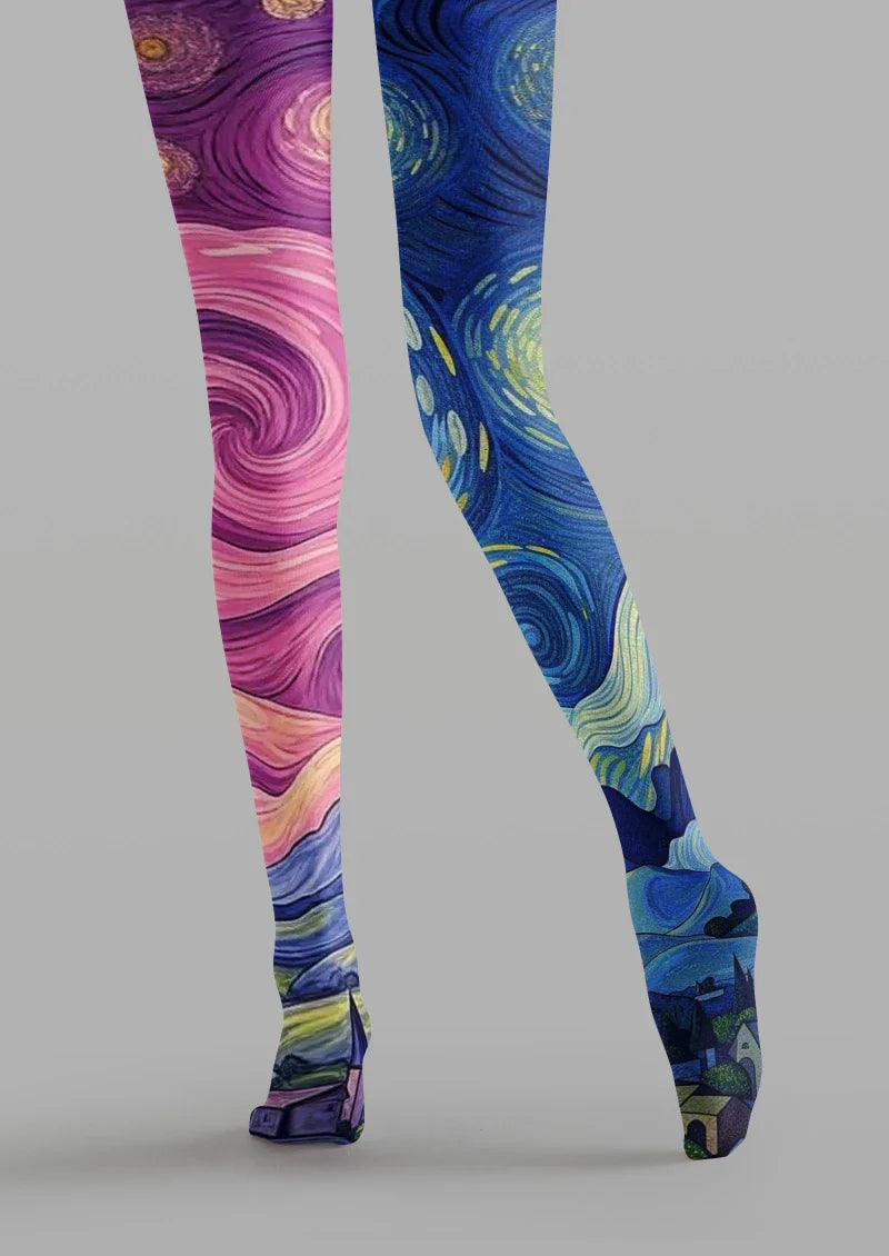 Nebula Graphic Tights Hosiery Pantyhose
