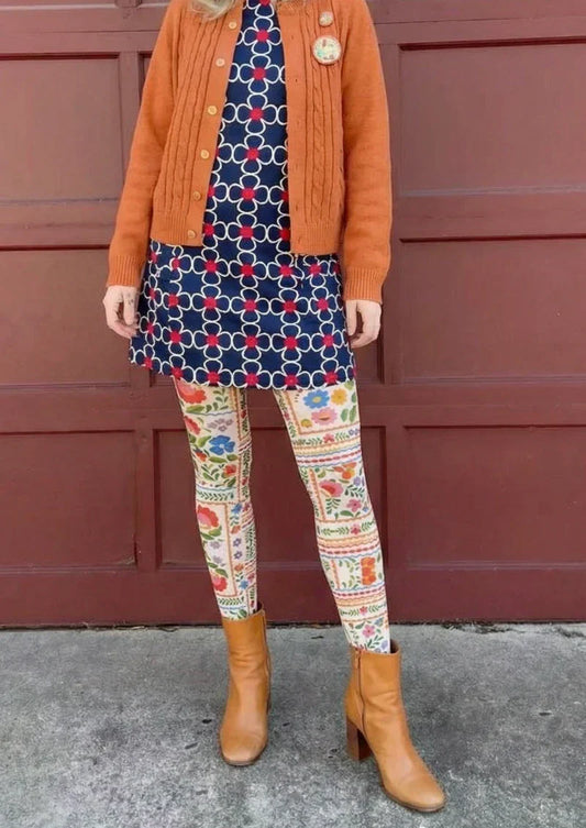 Colorful Ethnic Pattern Tights Hosiery Pantyhose