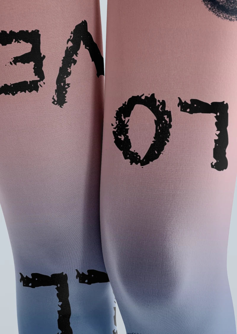 Mesh Graphic Printed Tights Hosiery Pantyhose