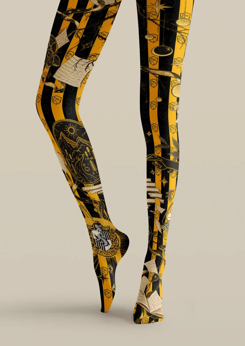 Black Gold Storybook Stripe Tights