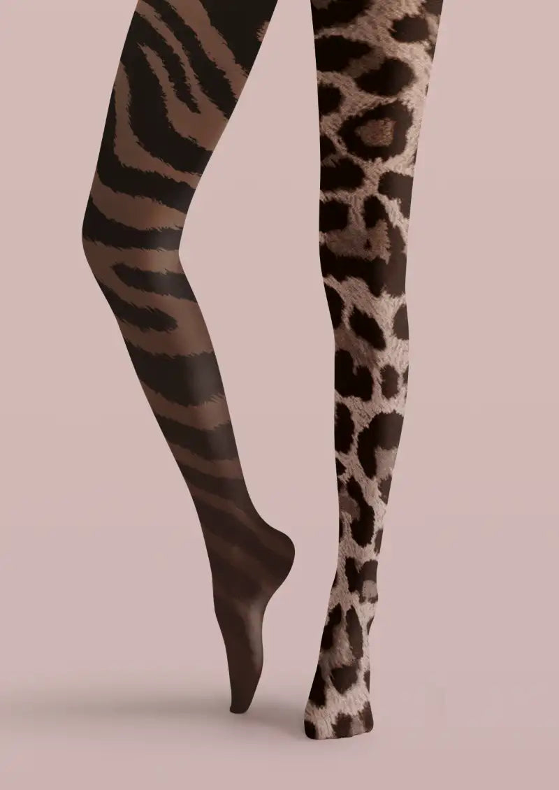 Animal Print Patchwork Tights Hosiery Pantyhose