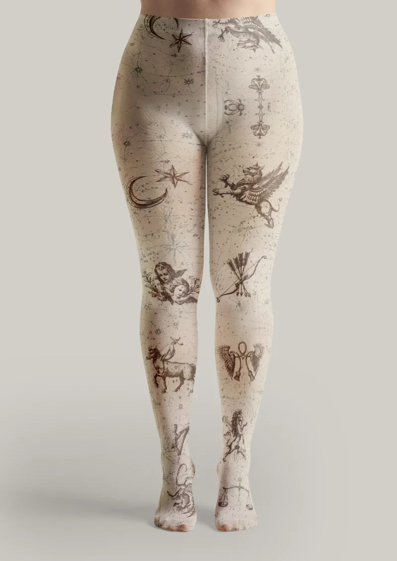 Ivory Zodiac Map Tights