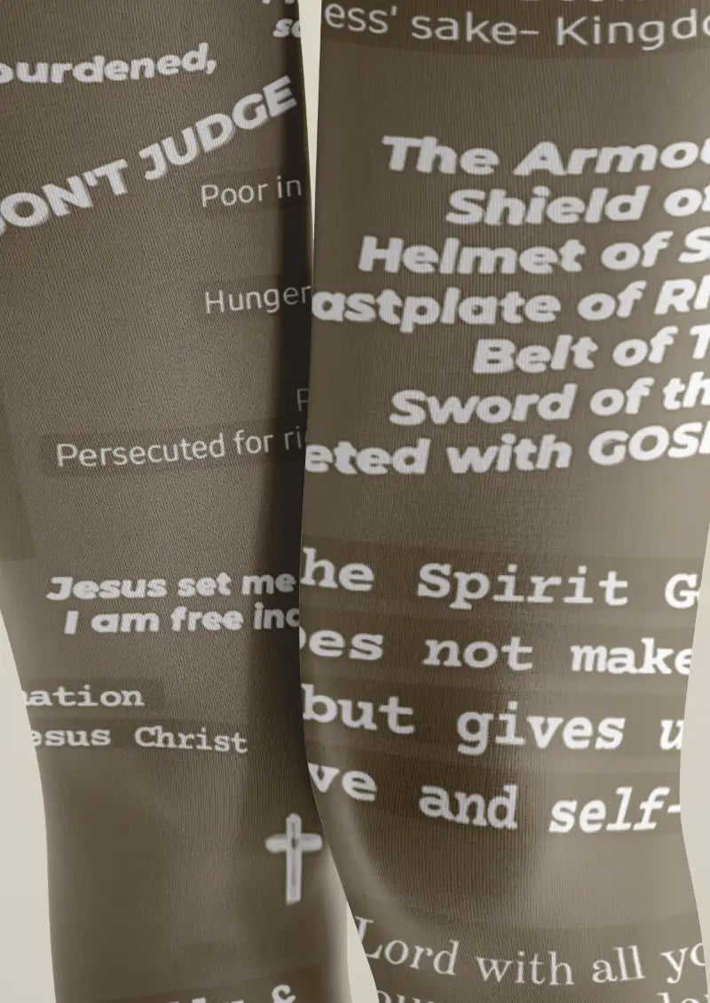 White Bible Script Tights