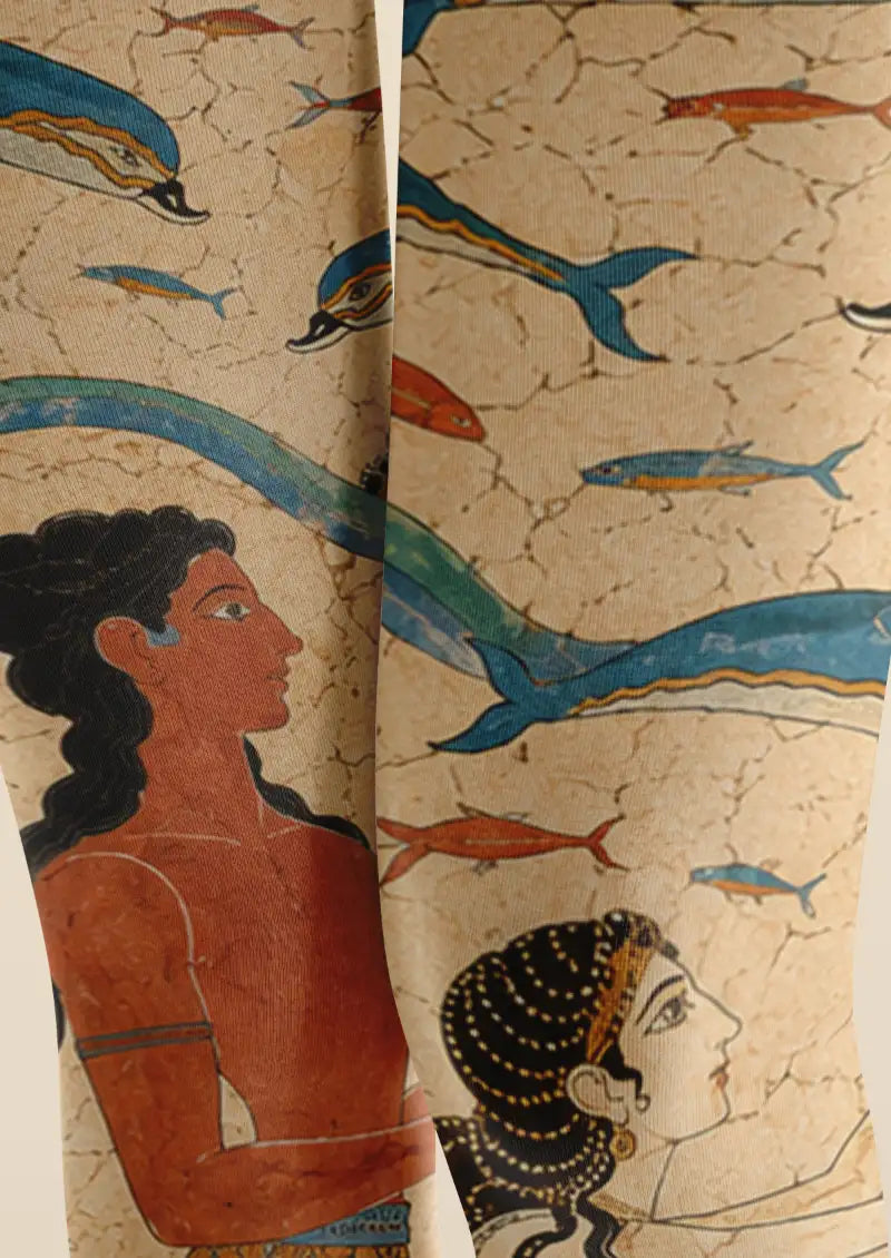 Ancient Ocean Fresco Graphic Tights Hosiery Pantyhose