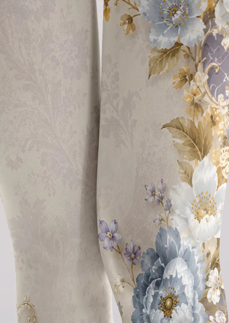 Royal Floral Ornament Tights Hosiery Pantyhose